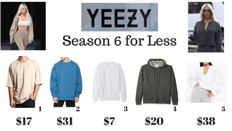 yeezy clothing dupes